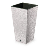 Prosperplast Furu Square Eco Wood Planter 39.5x39.5x75.5cm - Eco White